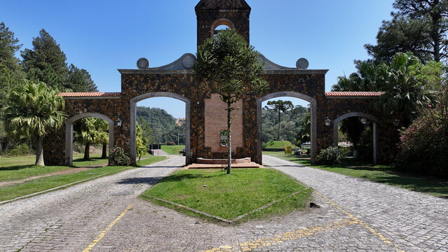 Graciosa Portal In Curitiba Parana Brazil. Stunning Landscape Of Highway Road Viewed From Above. Nature Dramatic Clouds Sky Forest. Nature Landscapes Rural Panoramic. Curitiba Parana.