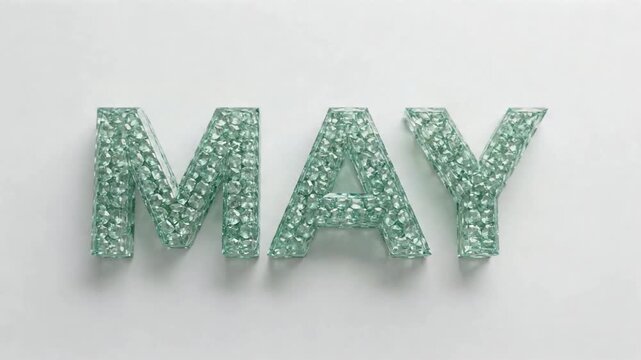 エメラルド誕生石5月立体ロゴ白背景