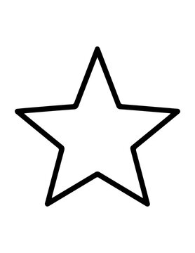 Outline of a five-pointed star simple graphic icon star shape geometric decoration feedback excellence celebrity superstar performance celestial isolated background