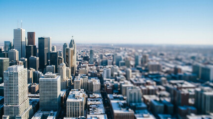 Fototapeta premium An aerial view of a city with lots of skyscrapers.