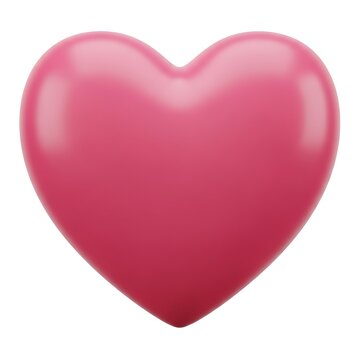 A shiny and glossy pink heart shape symbolizing love and affection