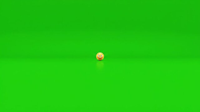 Expressive Emoji Face Showing Surprise with Wide Eyes Blushing Cheeks and Open Mouth on Bright Green Background