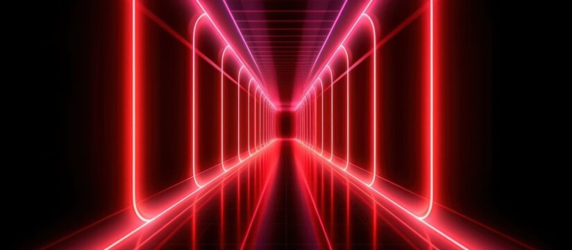 Journey into the heart of a glowing digital dimension through this mesmerizing neon corridor.