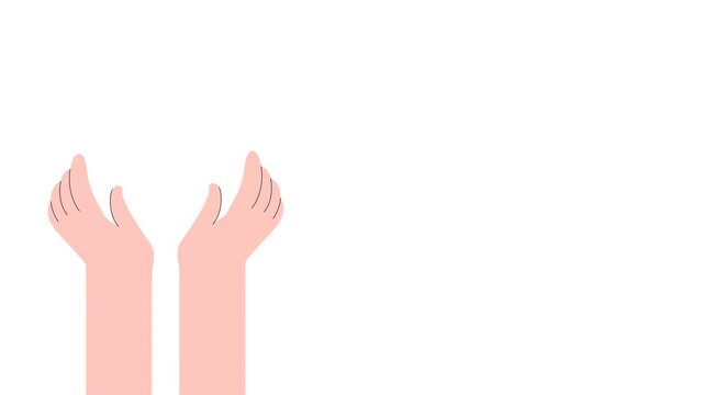 animation concept world care with hands holding earth for presentation copy space area