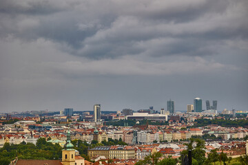 Naklejka premium aerial view of the city, Prague