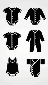Baby Clothes Icons: Bodysuits, Sleepsuits, Tank Top, Wrap Onesie