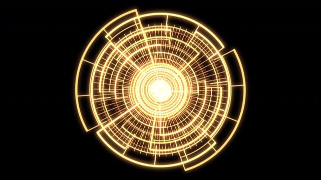 HUD Arc Audio Equalizer A Yellow VJ Loop Animation 02
