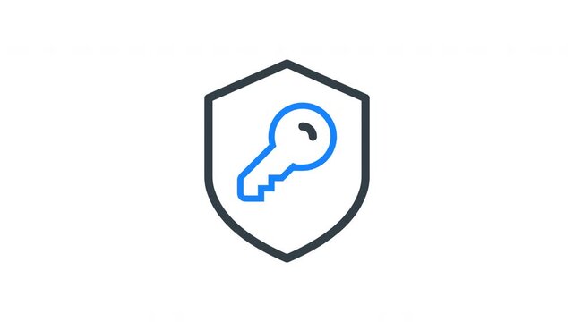Animated secure key icon representing encryption, access control, and data protection. Ideal for cybersecurity systems, authentication processes, and secure digital communication.