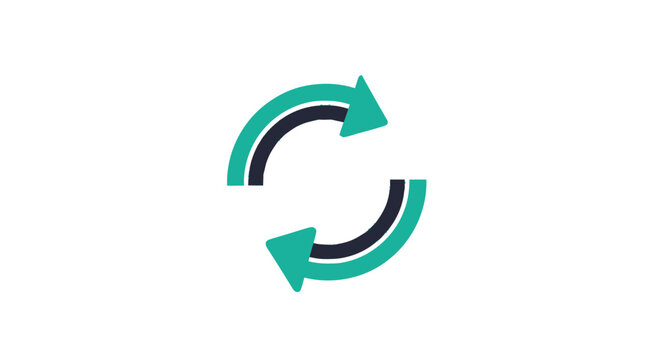 Green and Black Circular Arrows Symbolizing Process and Cycle.