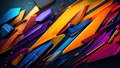 Dynamic Abstract Composition with Bold Colors and Geometric Shapes.