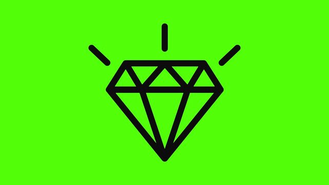 Sparkling Gemstone: A captivating gemstone, radiating brilliance with its intricate facets and a radiant glow, set against a vibrant green backdrop.