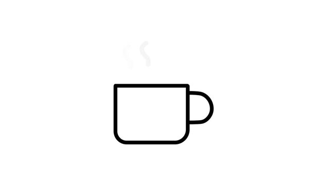 an animation with an image object of a cup containing hot water