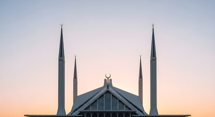 Fototapeta premium Magical Islamic Mosque in Surreal Sky Landscape