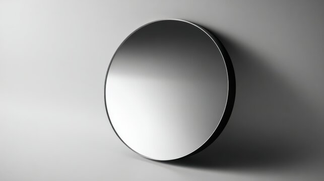Contemporary circular mirror with elegant design against minimalist background