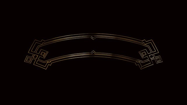 animation set of gold frames for green screen background overlay