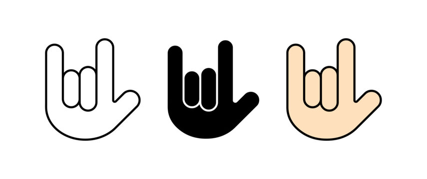 Rock on hand symbol. Hand Gestures and Finger Sign vector