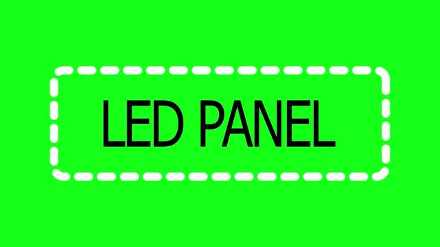 A dashed white rectangle outline on a bright green background, with the partial text LEDP/" visible in black sans-serif font inside the rectangle, suggesting a placeholder for information or a