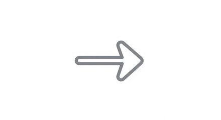 Fototapeta premium A simple gray outlined arrow pointing to the right isolated on transparent background high-quality professional detailed modern elegant stylish clean crisp vibrant colorful digital creative
