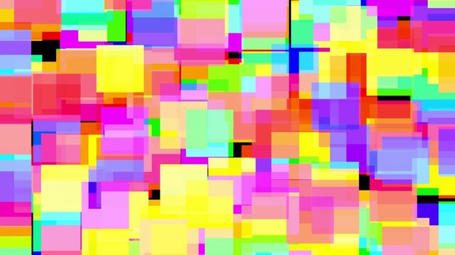 animated abstract composition of flat dull colorful rectangle 2d randomly moving dancing as background animation
