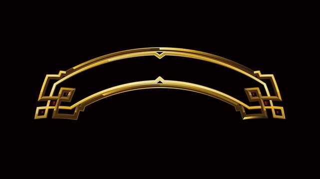 animated set of gold frames empty text green screen background