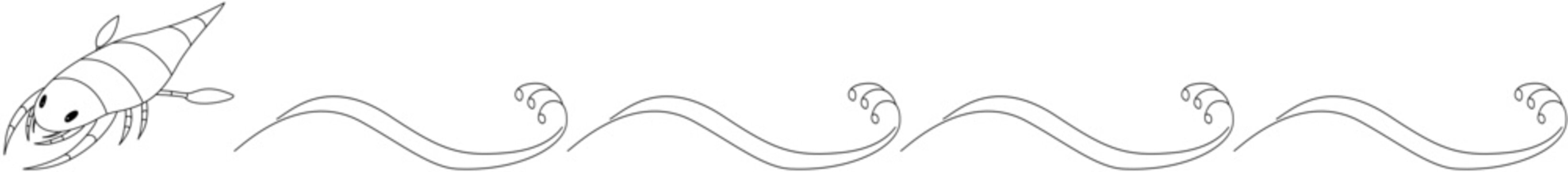 ポップなウミサソリ(ペンテコプテルス)の仕切り線素材