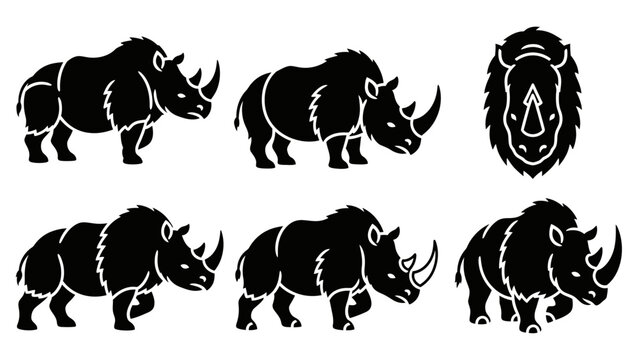 Rhino Silhouette Collection: Vector Icons and Illustrations