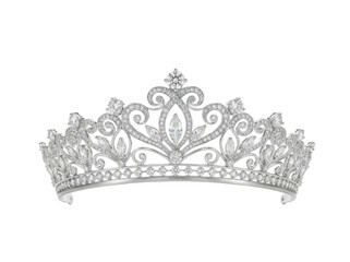 Elegant silver tiara encrusted with marquise diamonds and filigree isolated transparent background image © Illustration