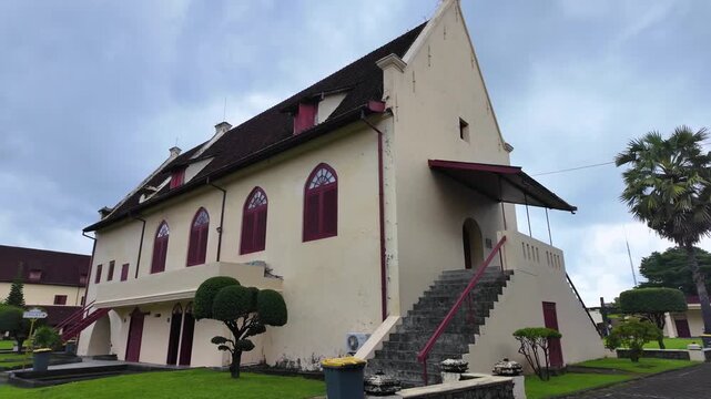 Historic Colonial Building at Fort Rotterdam Makassar at Fort Rotterdam in Makassar City, Indonesia