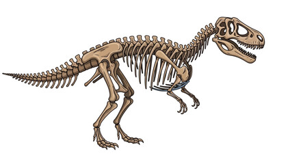 Fototapeta premium Dinosaur skeleton fossilized ancient creature.