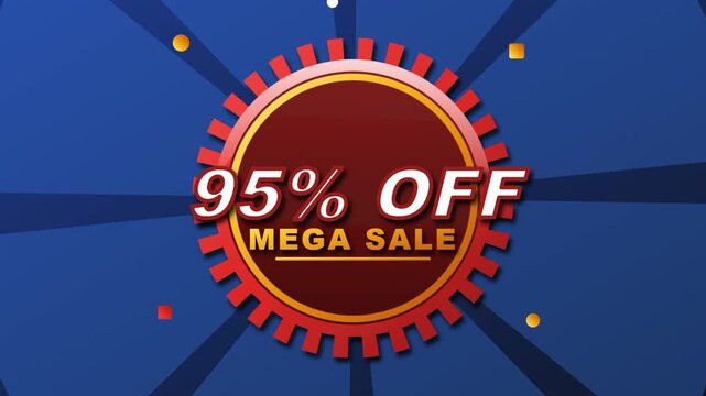 95 Percent Off Mega Sale Discount Badge