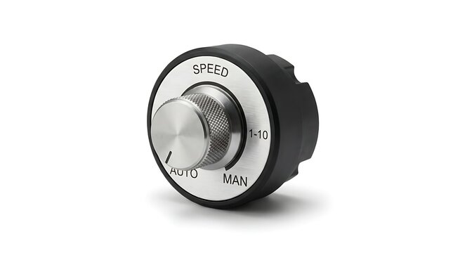 Industrial Automation: Speed Control Dial on Light Gray