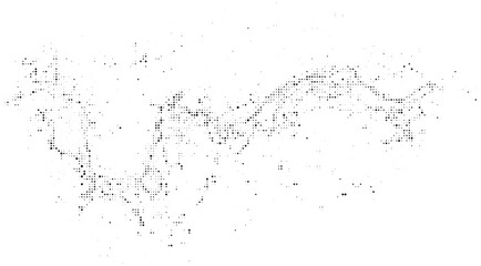 Fototapeta premium Stippled horizontal liquid wave with halftone effect on transparent background creating organic flow for website header art.