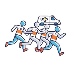 Fototapeta premium Emergency medical team running
