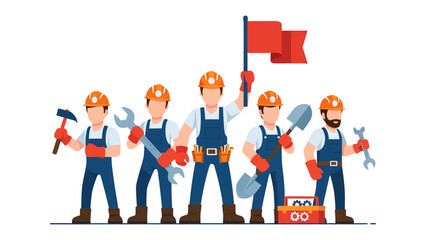 Engineering Team United: A unified engineering team stands tall, tools in hand and determination in their eyes, ready to tackle any challenge with grit and skill. © Tahura