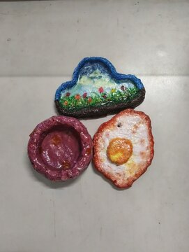 Handmade colorful paper mache crafts collection