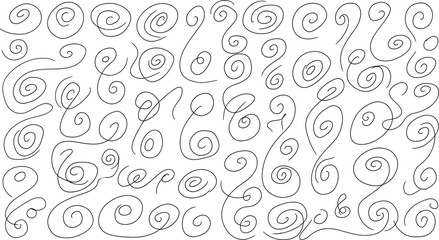 Fototapeta premium Intricate black and white doodle art a dense collection of whimsical faces and spirals
