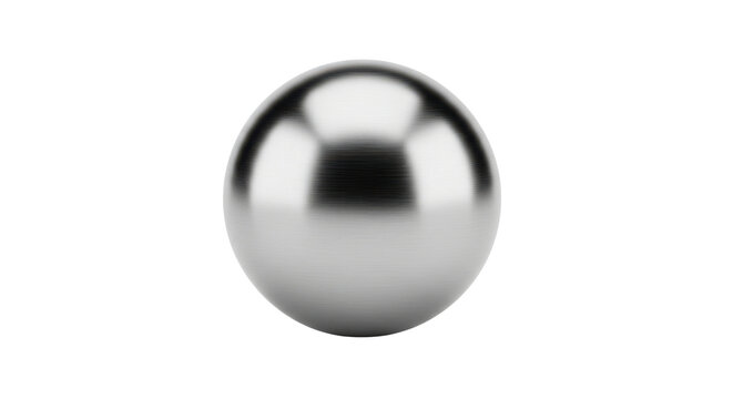 Polished metallic sphere with brushed texture on black background shiny, Isolated On Png Transparent Background