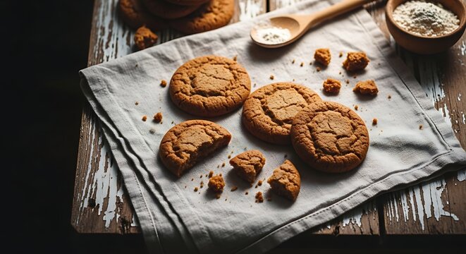 Delicious homemade ginger molasses cookies
