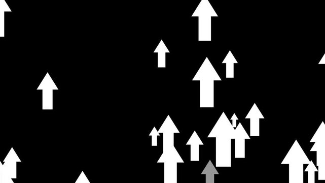 Growth up arrow animation on black background. Business arrow up growth motion graphics. arrows going up 4k video footage.