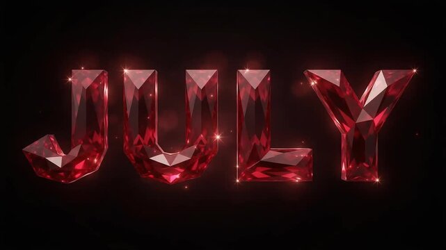 ルビー誕生石7月立体ロゴ黒背景