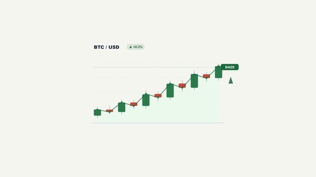 Bitcoin Price Growth Chart Showing Bullish Cryptocurrency Market Trends