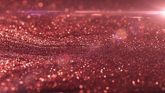 Abstract Red Glitter Sparkle Background with Bokeh Effect.