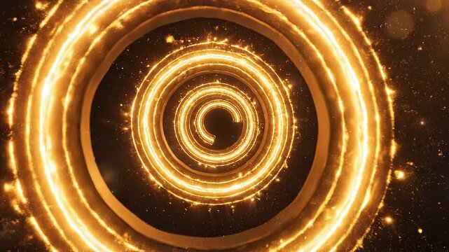 Ethereal single perfect golden ratio spiral unfolding with luminous edge lighting for abstract luxury visuals