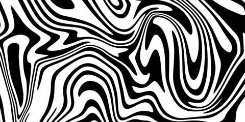 Fototapeta premium black and white background. Black white zebra background. Wave psychedelic pattern in dynamics. Vector. Grunge texture.