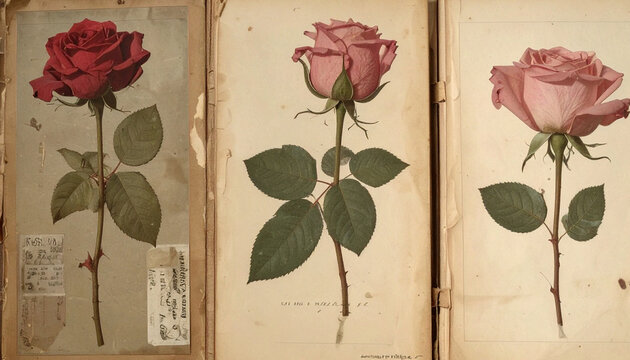 fleur de rose press&eacute;e