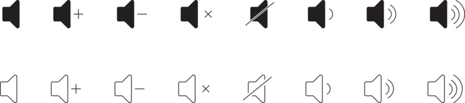 speaker icon. noise icons symbol. sound level. silent signs ...


iStock
Volume Icons Mute Of Sound 