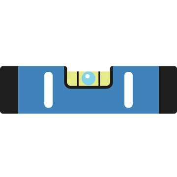 Blue bubble level tool instrument.