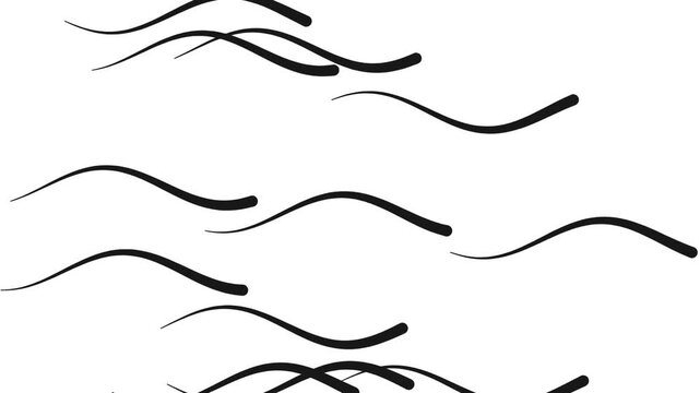 long slim flat 2d creature moving swimming smoothly in sinusoidal wave like headless snake eel worm dragon