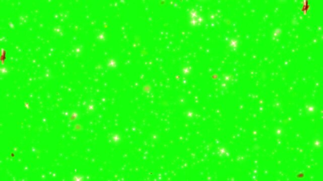 A video showcasing a vibrant green background with sparkling stars and glitter, perfect for adding text or logos in a creative and festive way.