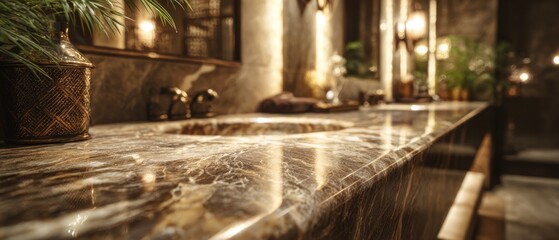 Obraz premium Elegant bathroom interior design with marble countertop